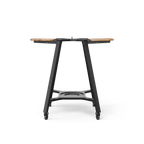 Gozney Arc + Arc XL Stand with wooden side shelves, front view