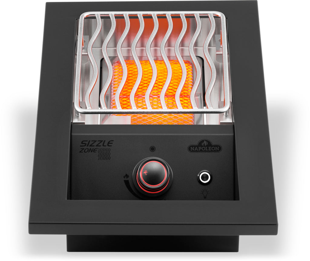 Drop In 10" Infra Red Side Burner - Matte Black