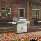 Napoleon Professional 605 charcoal BBQ on a patio