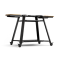 Gozney Dome (Gen 2) Stand with wooden side shelves, angled view