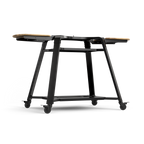 Gozney Dome (Gen 2) Stand with wooden side shelves, angled view