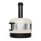 Gozney Dome (Gen 2) in Bone, side view showing the stainless steel band and flue