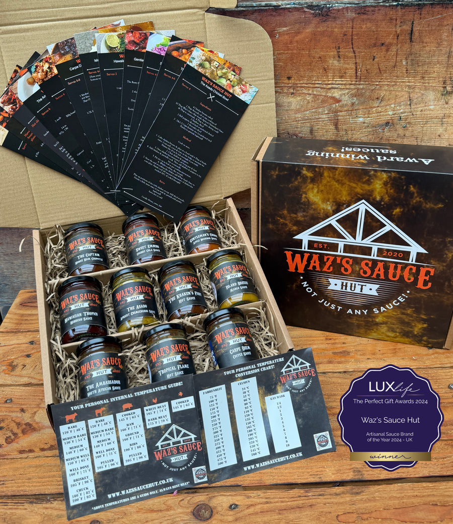 Waz's Sauce Hut Gourmet Starter Kit of 11 sauces
