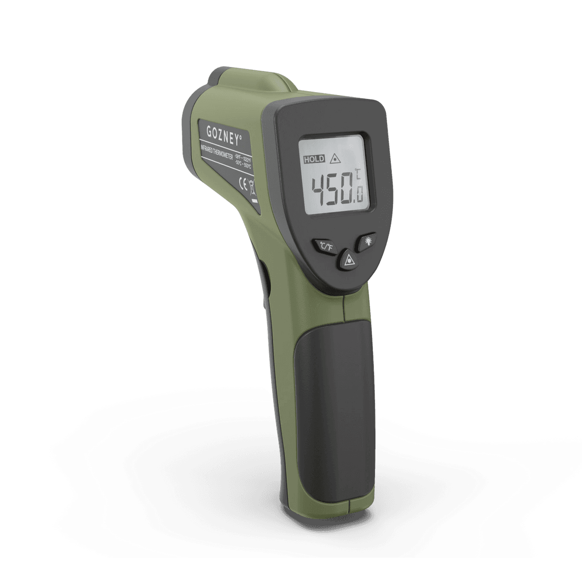 Gozney Infrared Thermometer reading 450°C