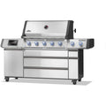 Napoleon Prestige PRO665 Elite Smart gas BBQ in stainless steel, angled view