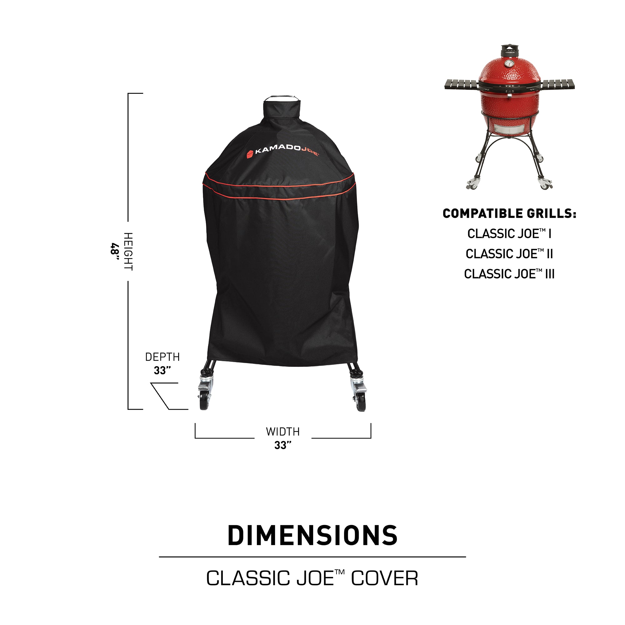 Classic Joe Charcoal Grill Cover in Black