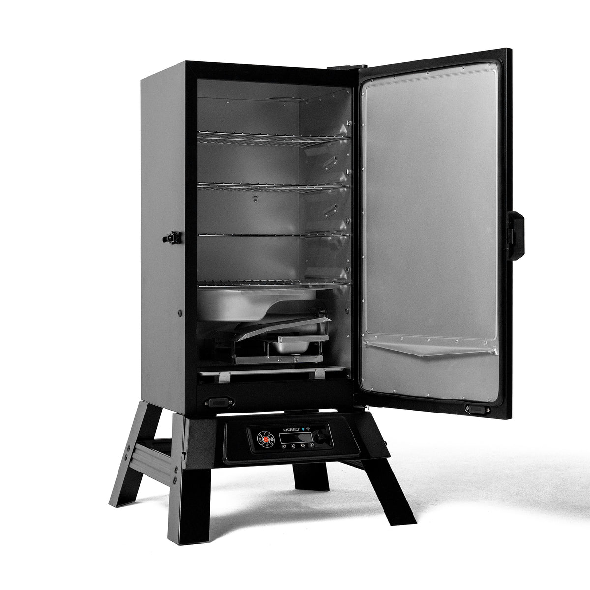 Masterbuilt 710 WiFi digital electric smoker with the door open