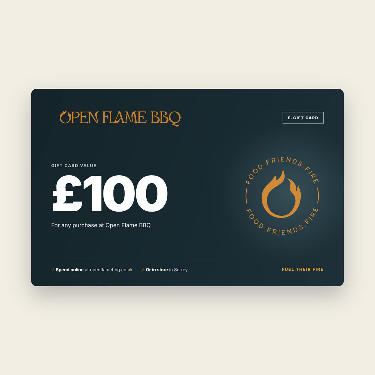 Open Flame BBQ £100 digital gift card