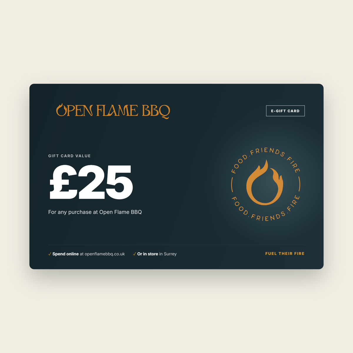Open Flame BBQ £25 digital gift card