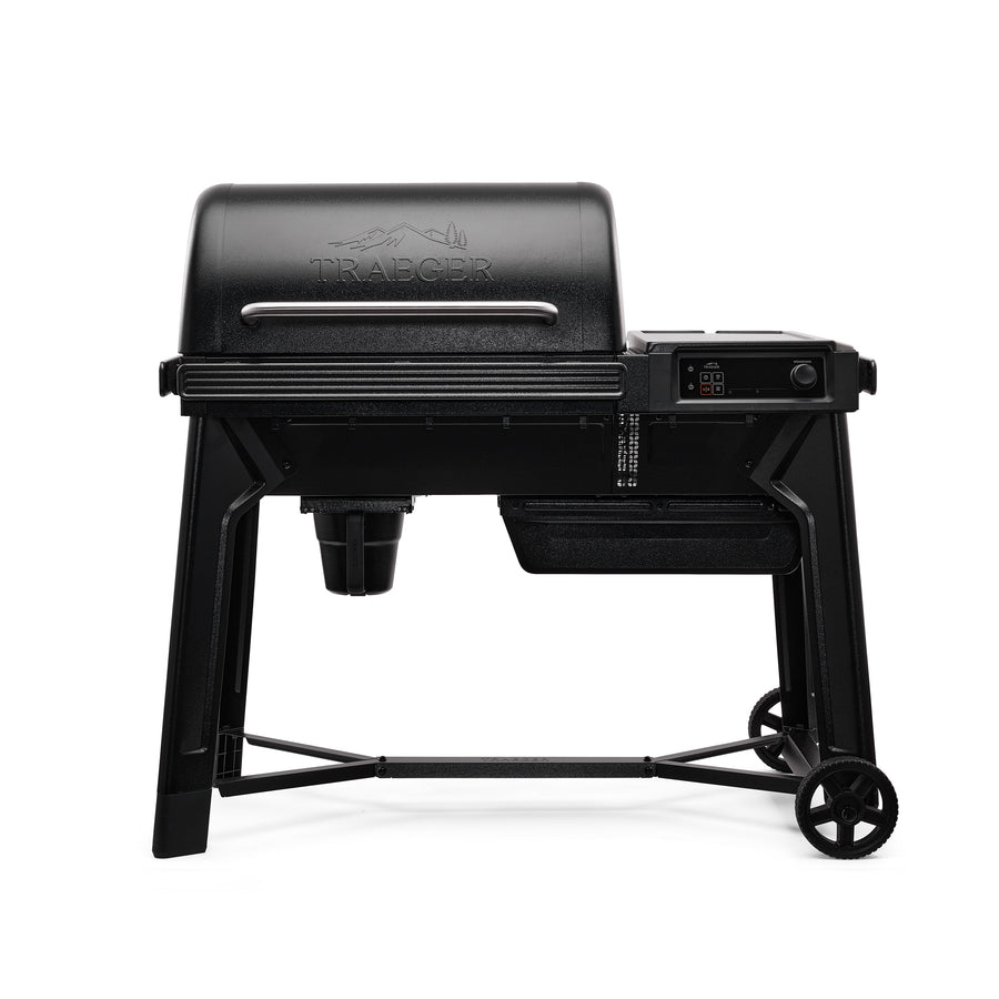 Traeger Woodridge wood pellet grill, front view