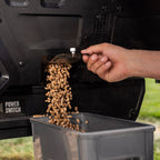 Emptying pellets through the pellet release on the Traeger Woodridge Pro