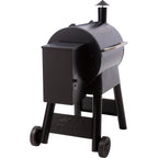 Traeger Pro Series 22 in blue, hopper side view