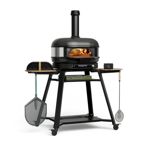 Gozney Dome (Gen 2) Ultimate bundle in Off Black: oven, stand, cover, door, mantel, wood-fire kit and peels