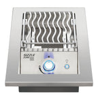 Napoleon 10 inch infrared side burner with the cooking grid in the high position
