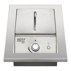 Napoleon drop-in 10 inch infrared SIZZLE ZONE side burner in stainless steel with the lid closed