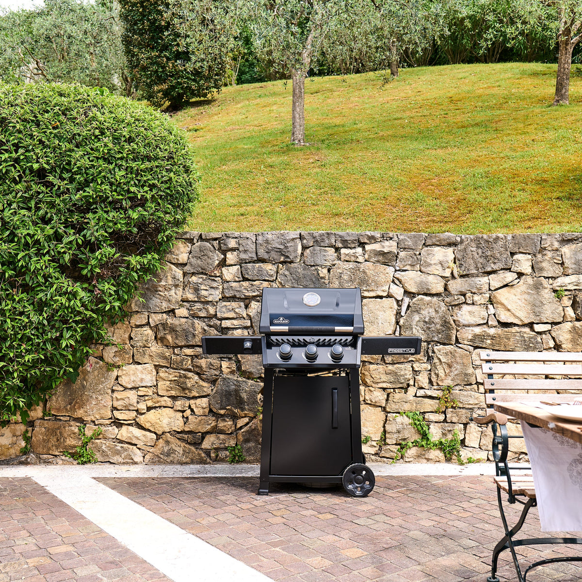 Napoleon Freestyle 365 Gas BBQ on a garden terrace