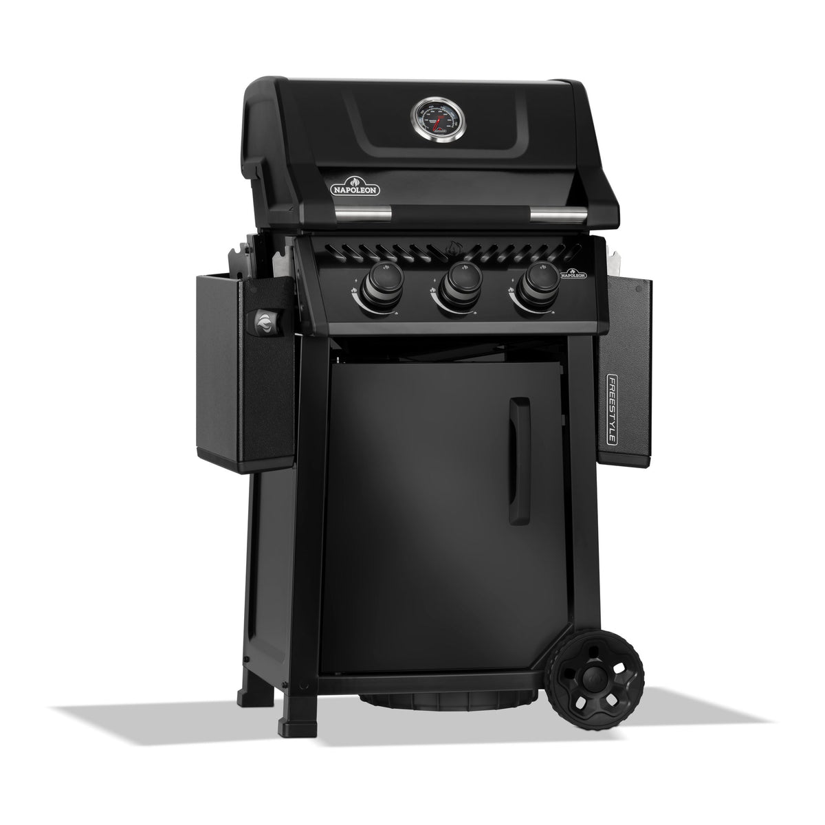 Napoleon Freestyle 365 Gas BBQ with the side shelves folded down