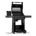 Napoleon Freestyle 365 SIB Gas BBQ with the lid, side burner and cabinet door open