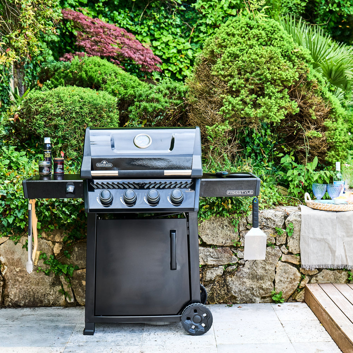 Napoleon Freestyle 425 Gas BBQ on a garden terrace