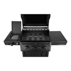 Napoleon Freestyle 425 Phantom Gas BBQ from above with the lid open, showing the grids and side burner