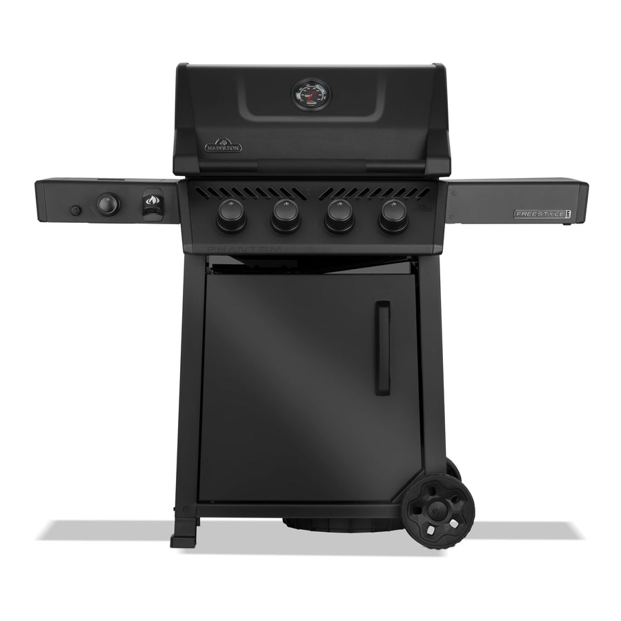 Napoleon Freestyle 425 Phantom Gas BBQ in matt black, front view