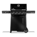 Napoleon Freestyle 425 SIB Gas BBQ in black with infrared side burner, front view
