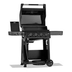 Napoleon Freestyle 425 SIB Gas BBQ with the lid, side burner and cabinet door open