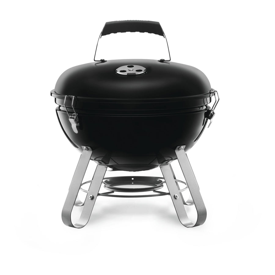 Napoleon NK14 Portable Charcoal Kettle BBQ with lid latched, front view