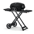 Napoleon Phantom TravelQ PRO285X on its scissor stand, angled view