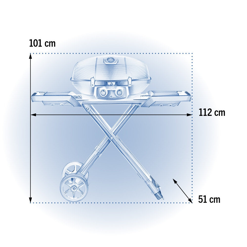 Napoleon TravelQ PRO285X dimensions: 101cm high, 112cm wide, 51cm deep