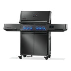 Napoleon Prestige 500 Phantom Connected Gas BBQ in matt black, angled view