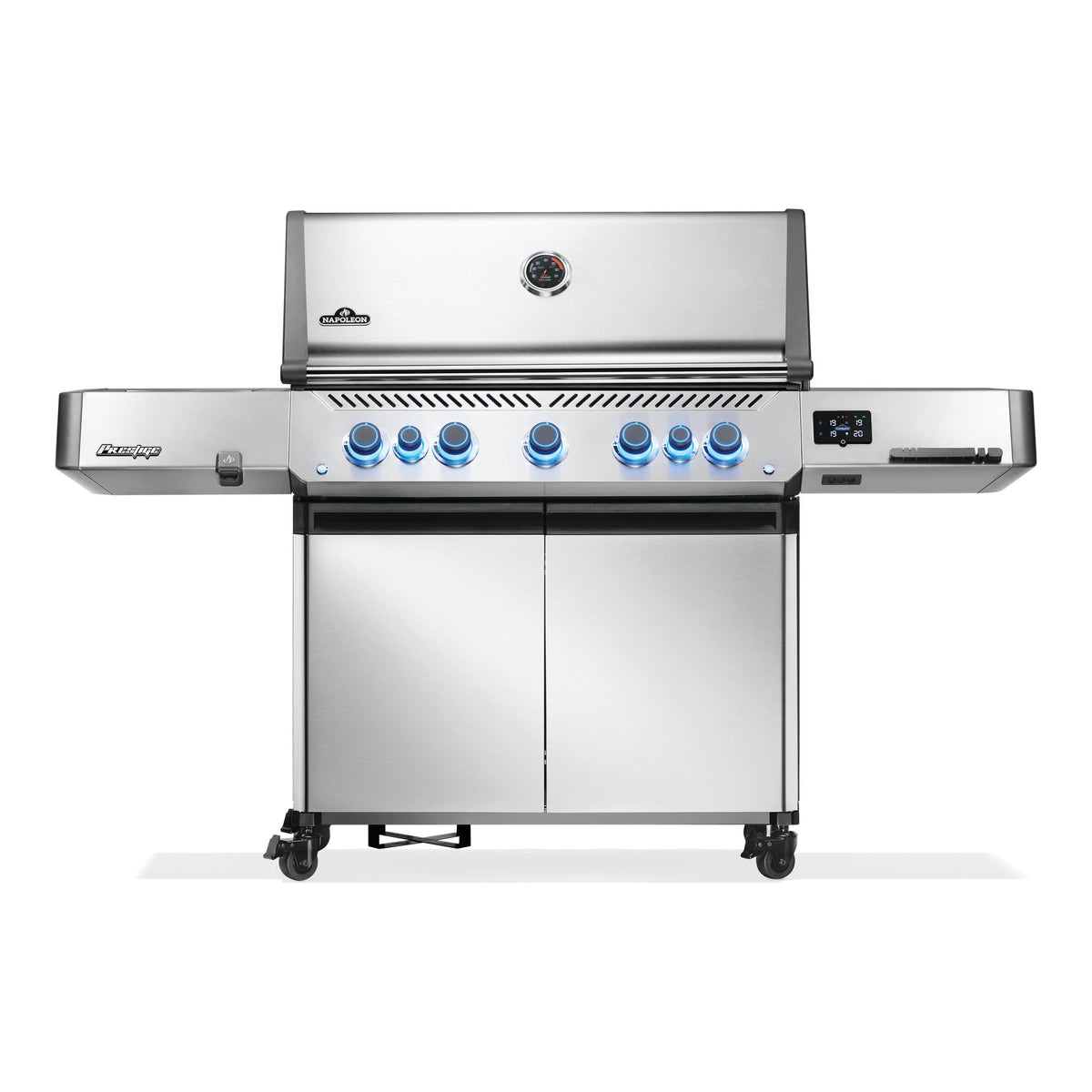 Napoleon Prestige 665 Connected Gas BBQ in stainless steel, front view