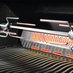 Infrared rear rotisserie burner on the Napoleon Prestige PRO 665 Built-In