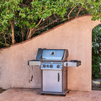 Napoleon Rogue PRO 425 SIB Gas BBQ on a garden terrace