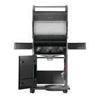 Napoleon Rogue R425 Gas BBQ with the lid and cabinet door open