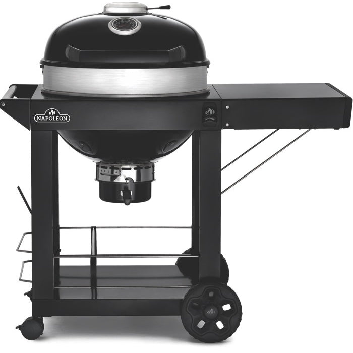 Napoleon PRO22K charcoal kettle BBQ on its cart